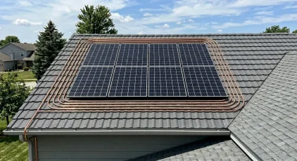Firefly_Gemini Flash_The picture will be of a typical house roof, with a solar array consisting of eight s 407749