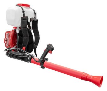 Red mist blower 4 stroke engine isolated on white background with clipping path