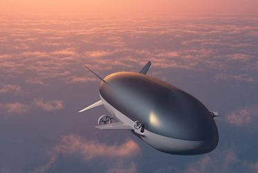 The airship above the clouds.